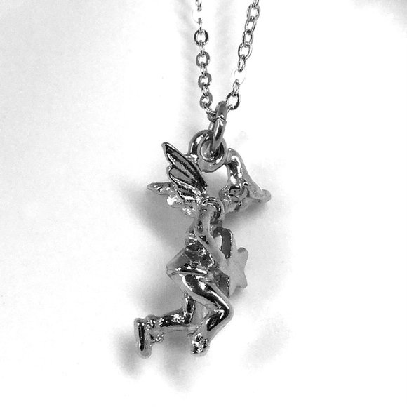 Miniature Flying Fairy Angel Charm Necklace - Picture 1 of 3